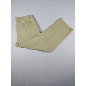KAVU Pants Men's Size 36x29 Olive 100% Cotton Pockets Flat Front Straight Leg‎